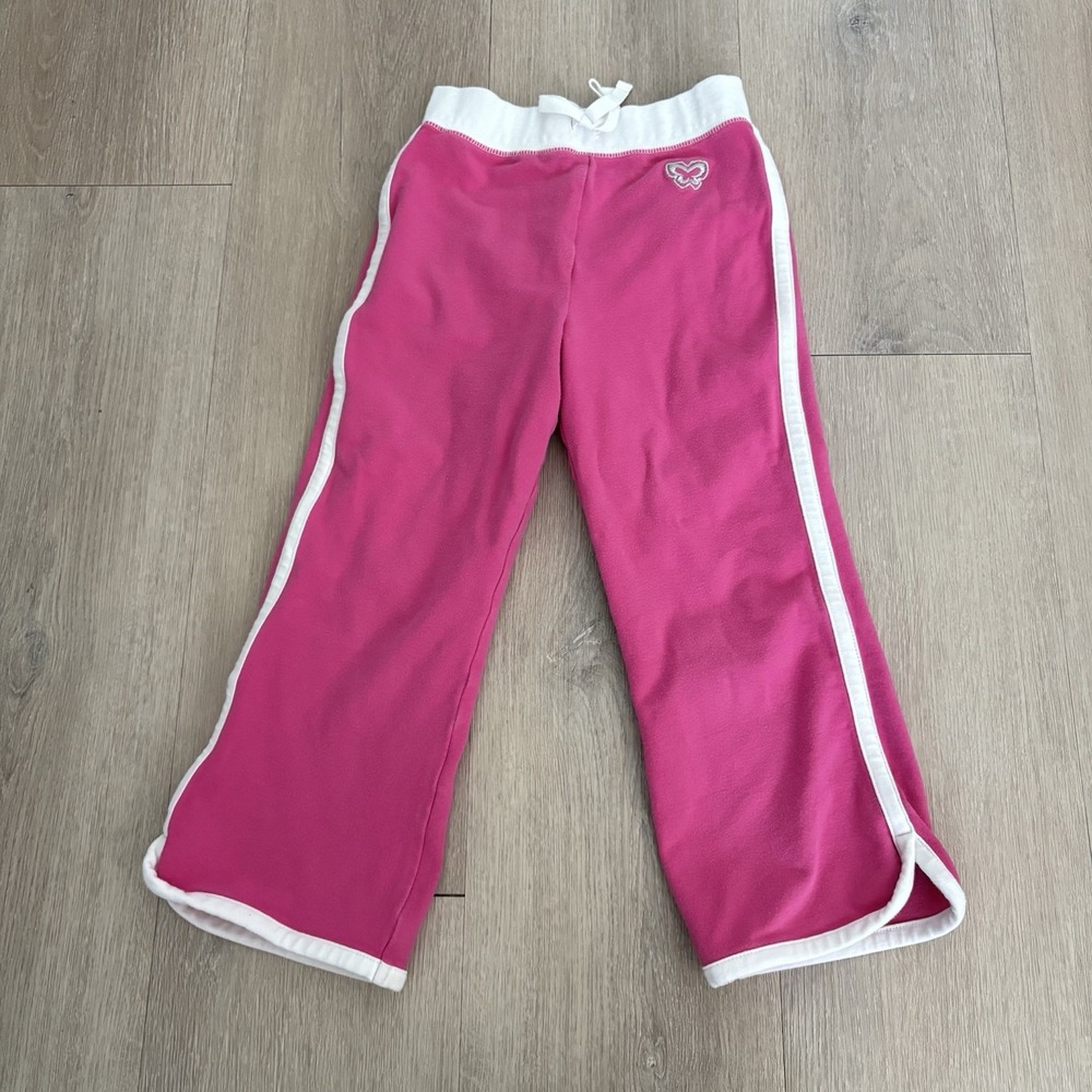 Sideout Kids Girls Pants Size 6X Hot Pink White Silver Butterfly Y2K Retro
